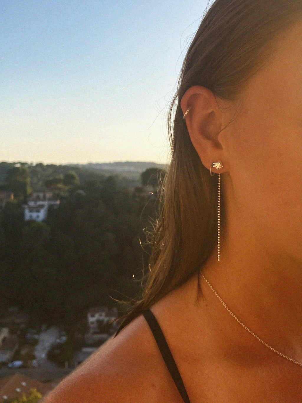 Small Studs + Ball Chain Backs - Paired