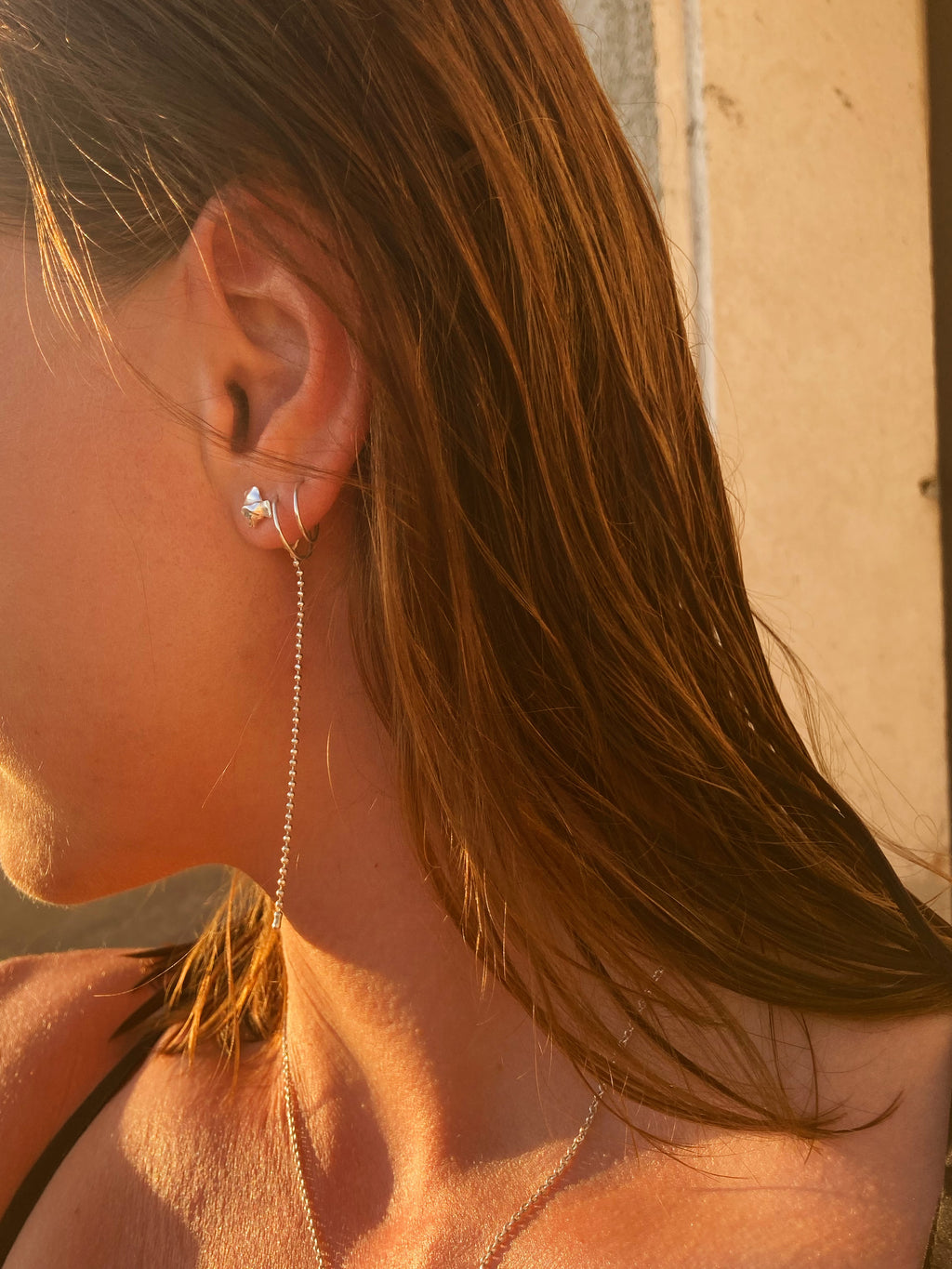 Small Studs + Ball Chain Backs - Paired