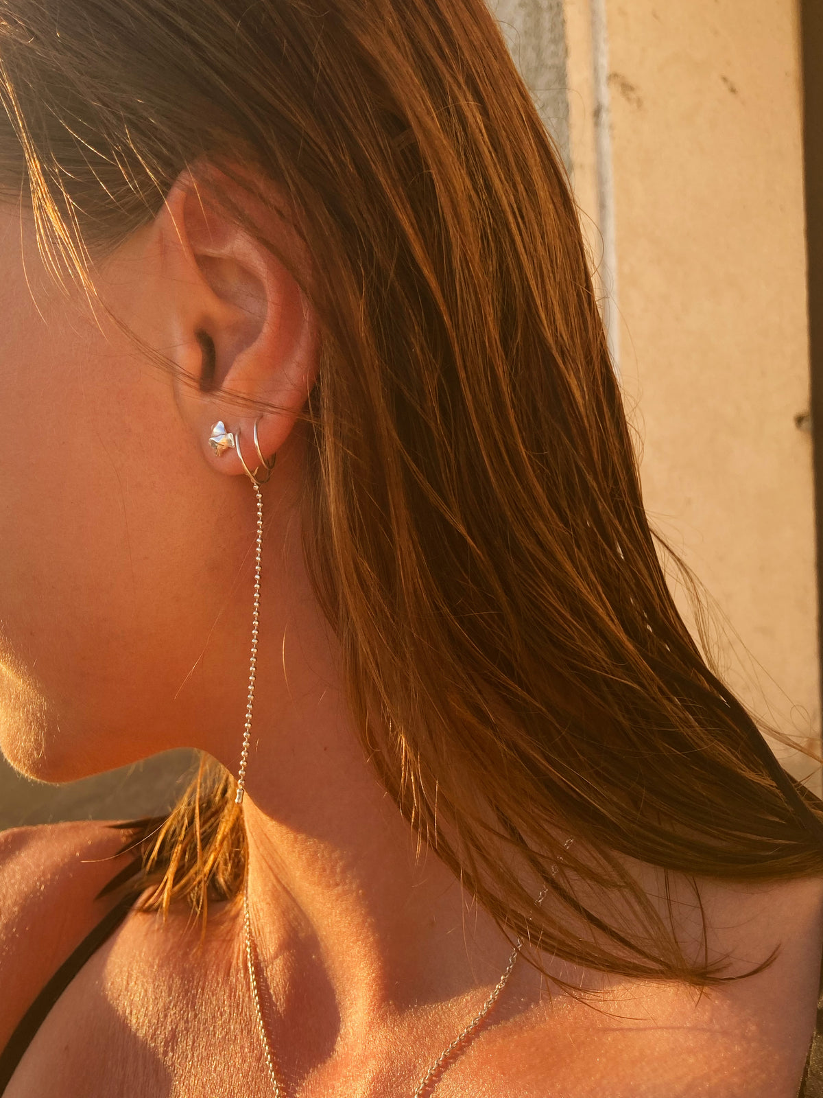 Small Studs + Ball Chain Backs - Paired